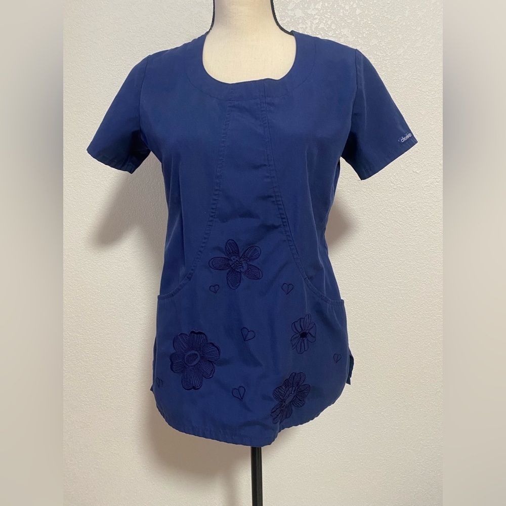 Cherokee Women’s Scrub Top Workwear Blue Size XS